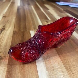 Red Amberina Glass Slippers Shoes Daisy & Button Design